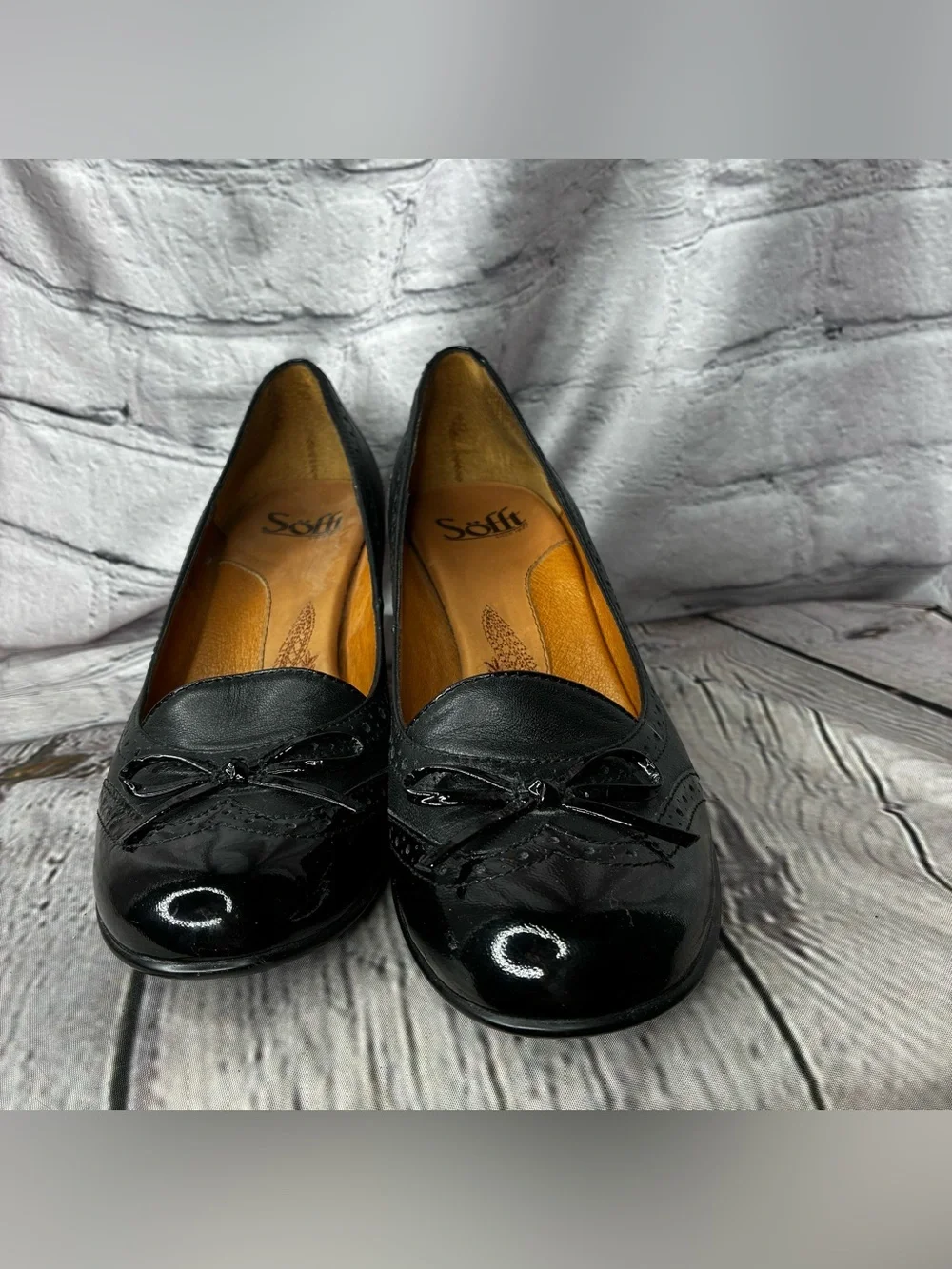 Dark Academia Black Leather Romantic Goth Twee Wingtip Brogue Oxford Pumps 6.5